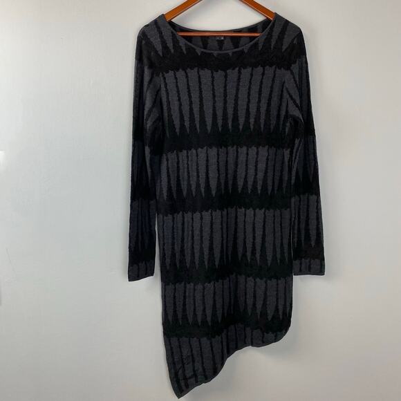 Skull Cashmere Black Belinda Asymmetrical Long Sleeve Wool Sweater Dress Small - Picture 8 of 10